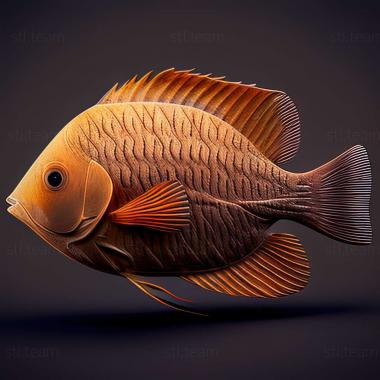 3D model A real gourami fish (STL)